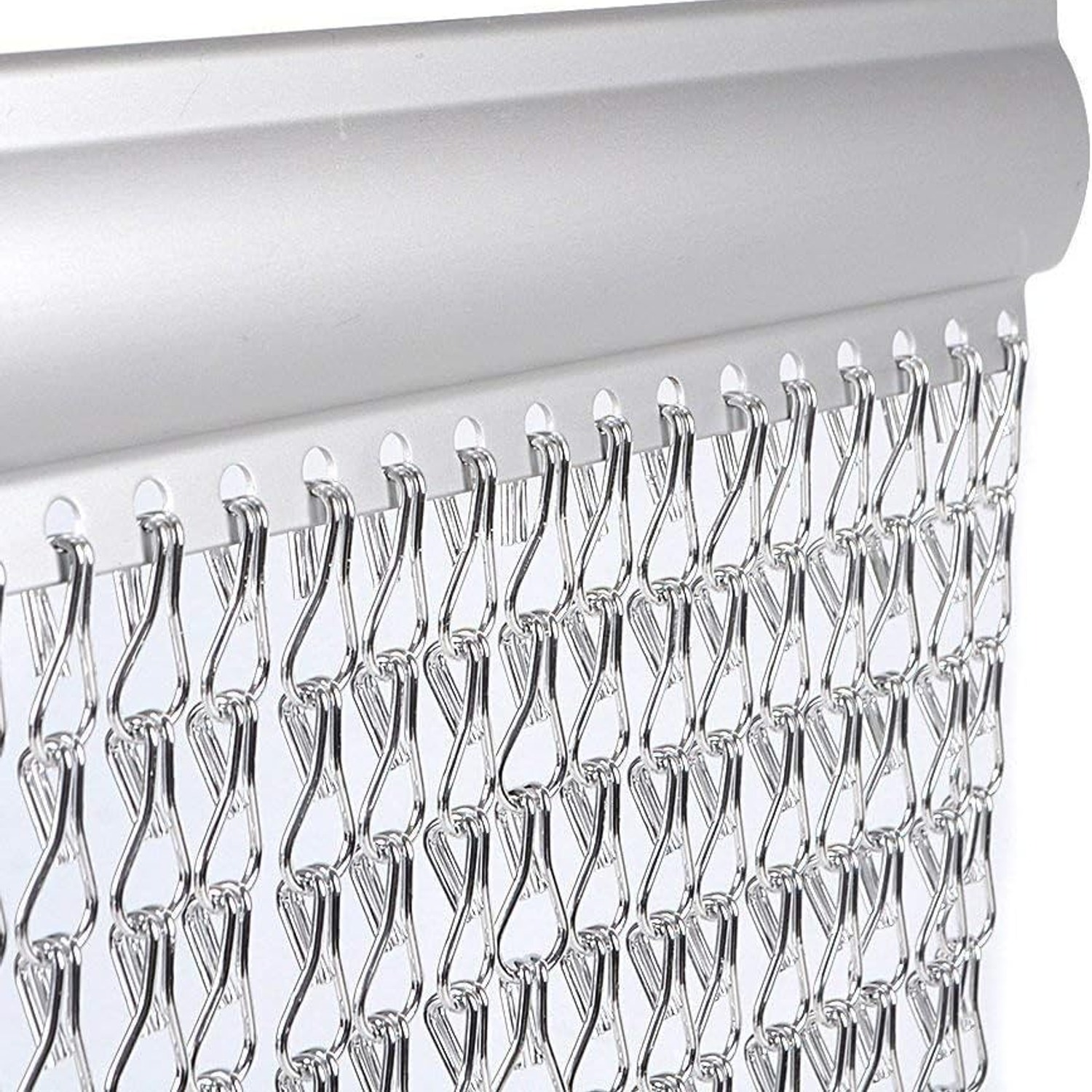 Silver Aluminum Chain Curtain 35 x 83 Inch
