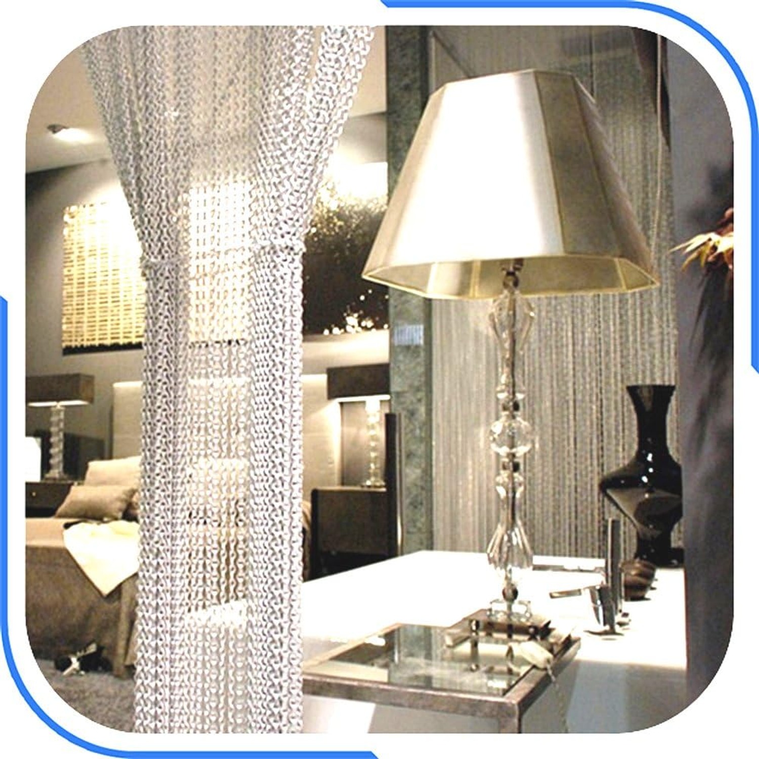 Silver Aluminum Chain Curtain 35 x 83 Inch: image 3