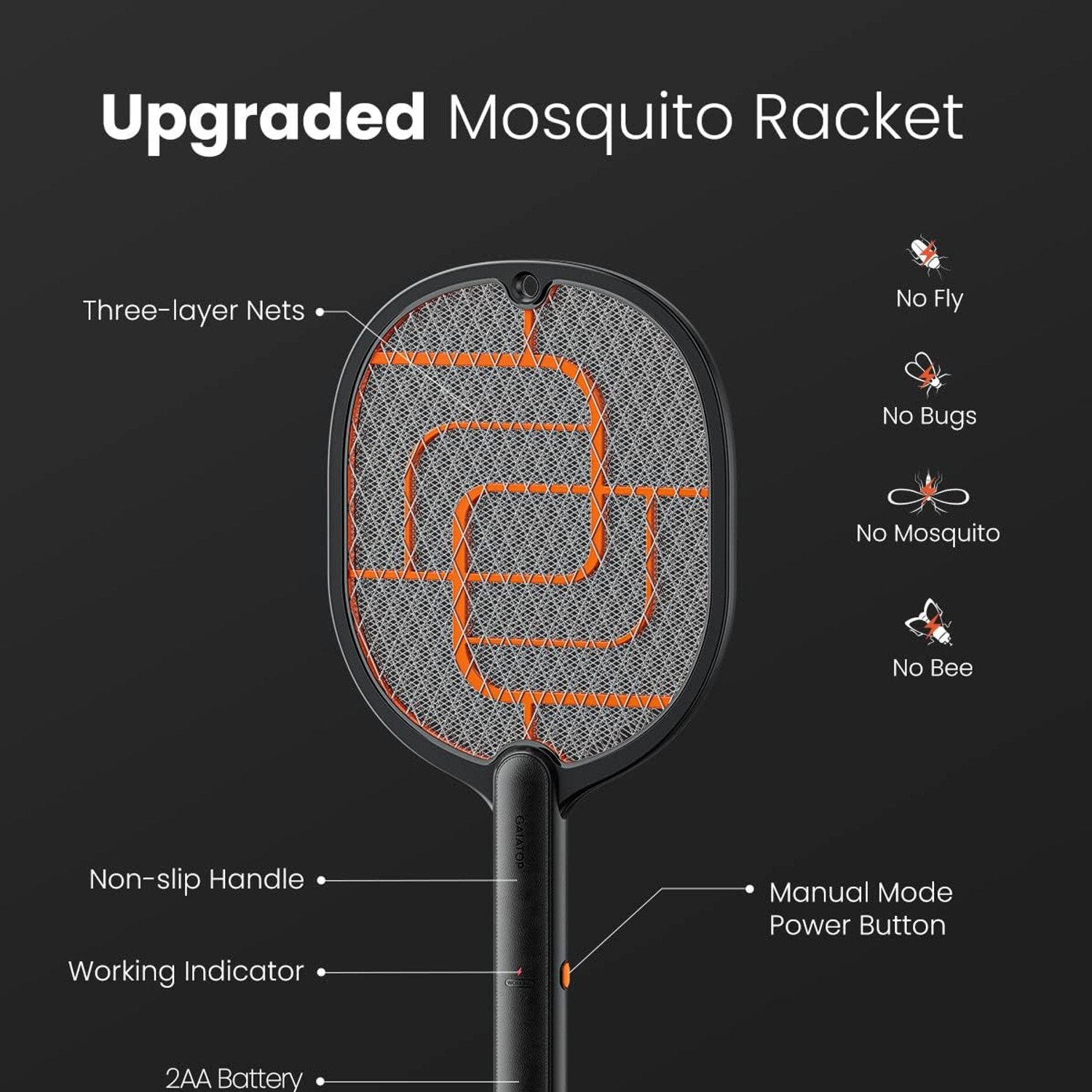 Gaiatop 3800V Electric Fly Swatter Racket: image 5