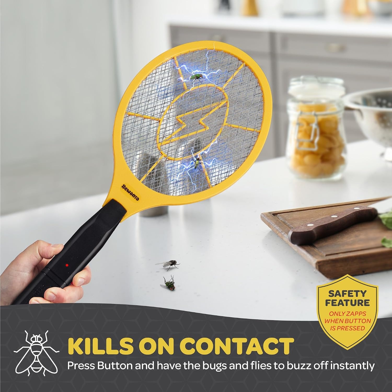 Electric Fly Swatter 2 Pack, 1500V Bug Zapper Racket: image 4