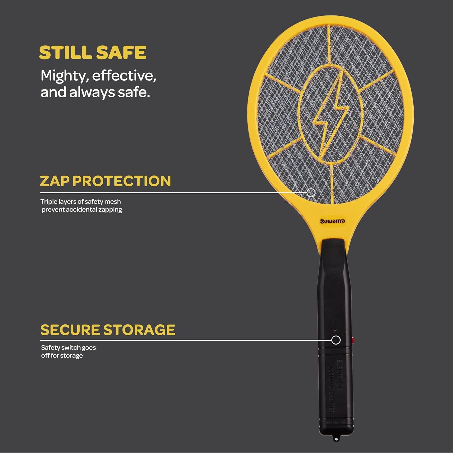 Electric Fly Swatter 2 Pack, 1500V Bug Zapper Racket: image 7