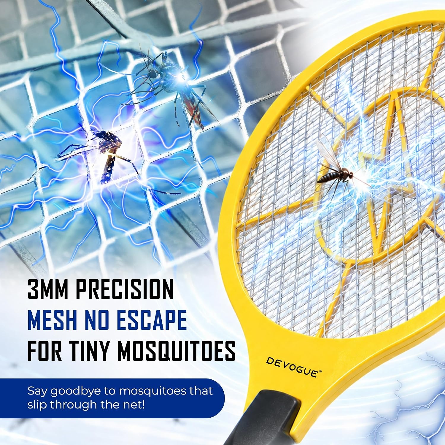 DEVOGUE Electric Fly Swatter Bug Zapper Racket: image 2