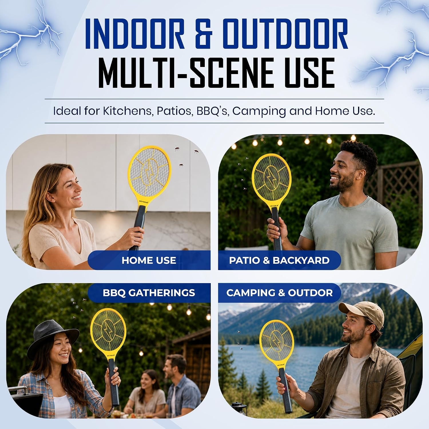 DEVOGUE Electric Fly Swatter Bug Zapper Racket: image 6