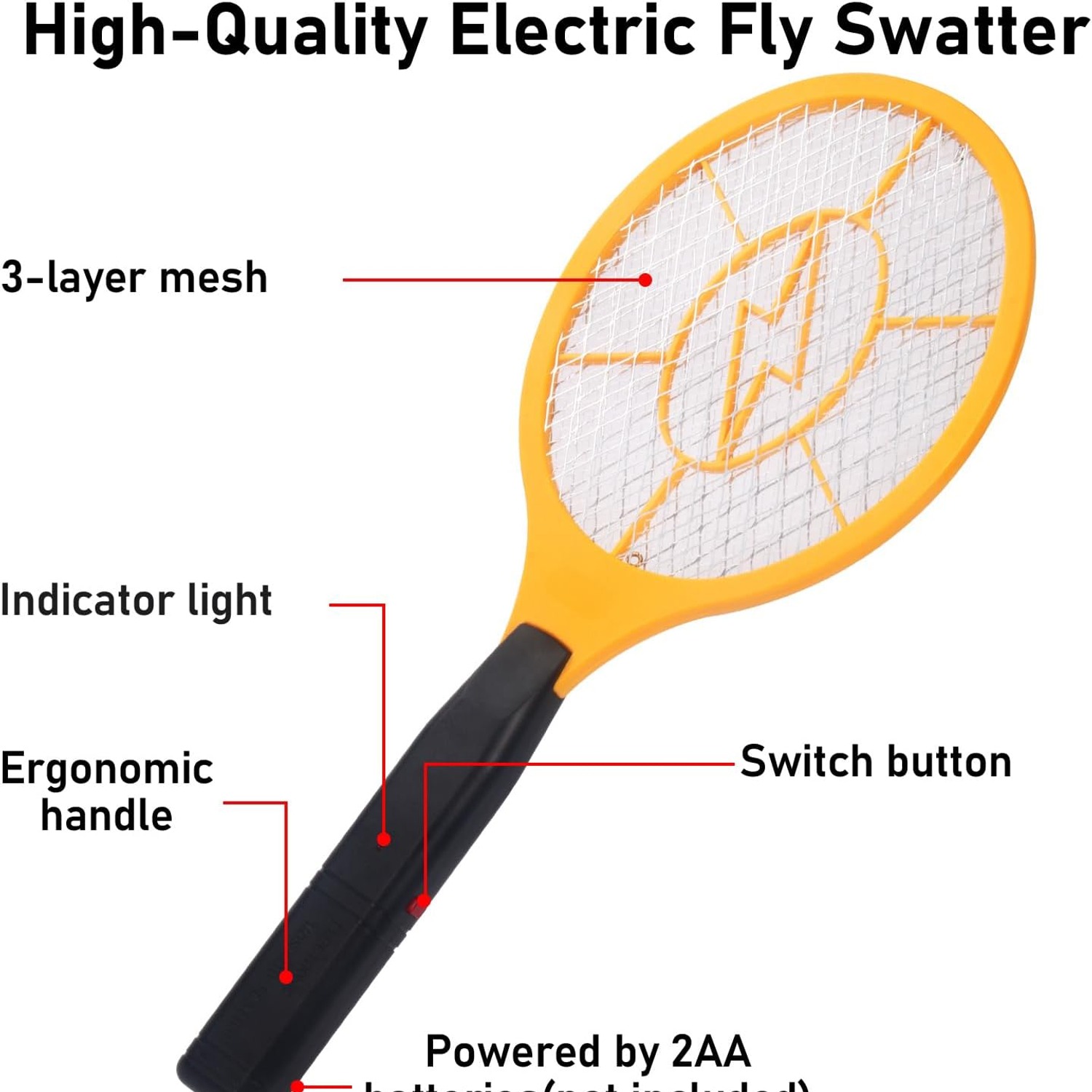 Handheld Bug Zapper Racket (Pack of 2): image 6