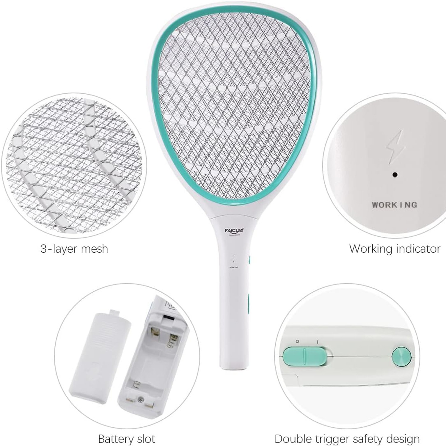 Faicuk Handheld Electric Fly Swatter Racket: image 3