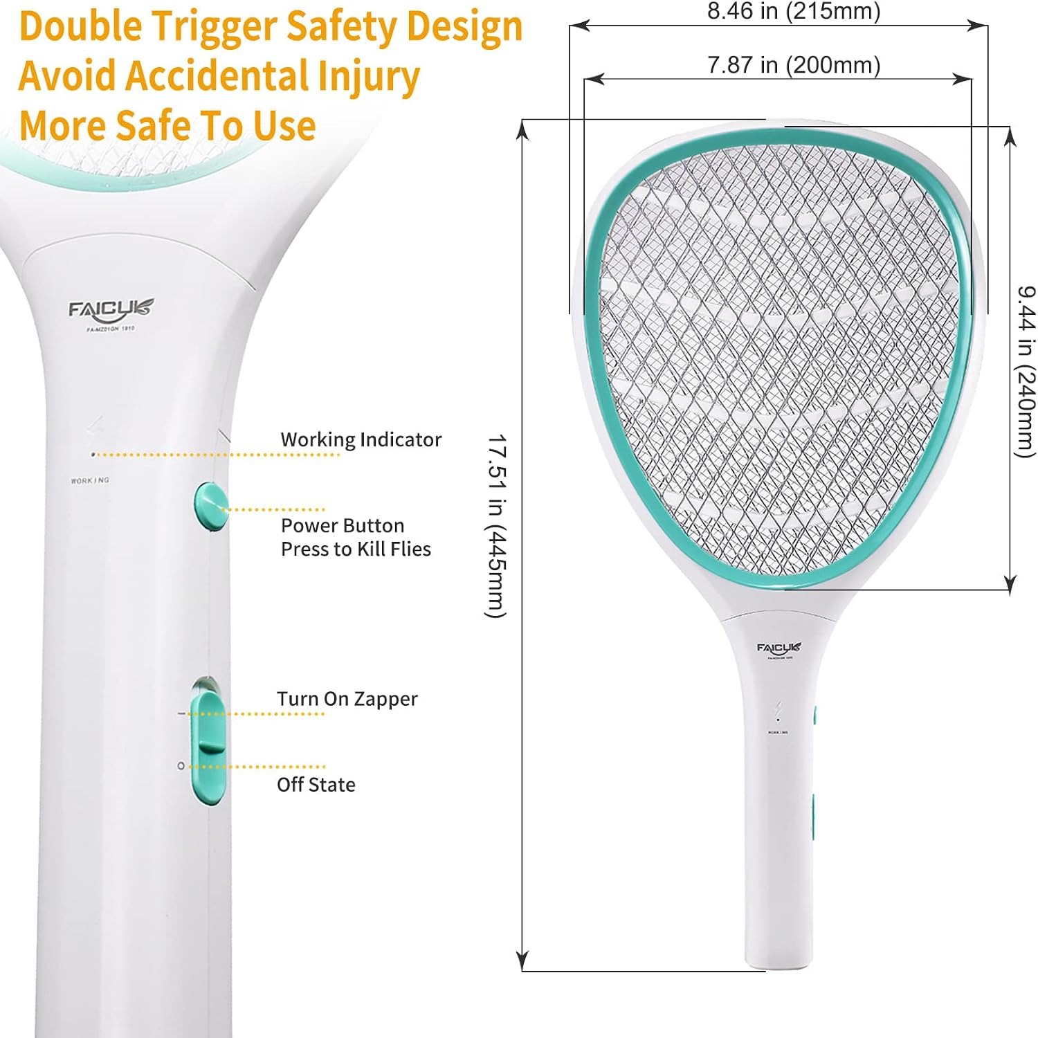 Faicuk Handheld Electric Fly Swatter Racket: image 4