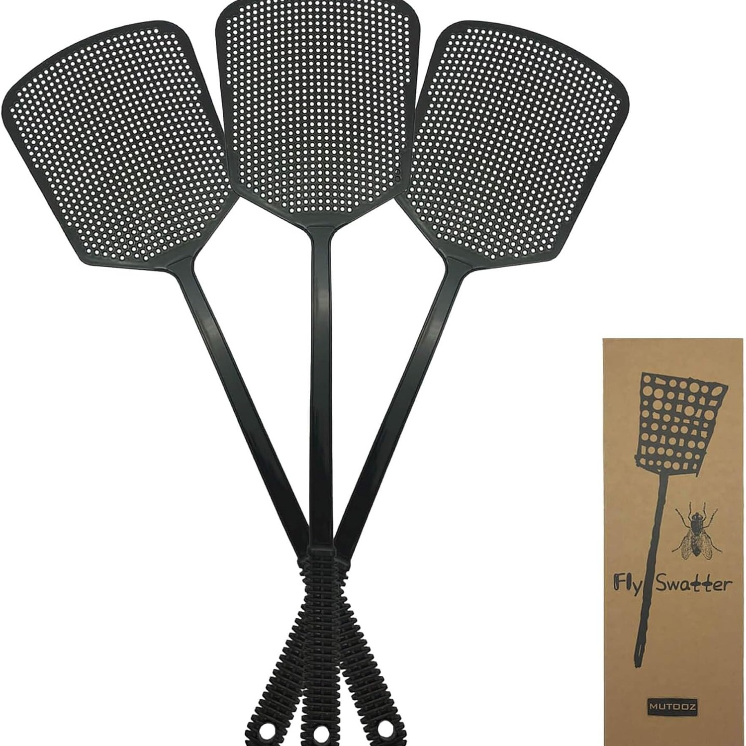 Flexible Fly Swatter 3 Pack (Black)