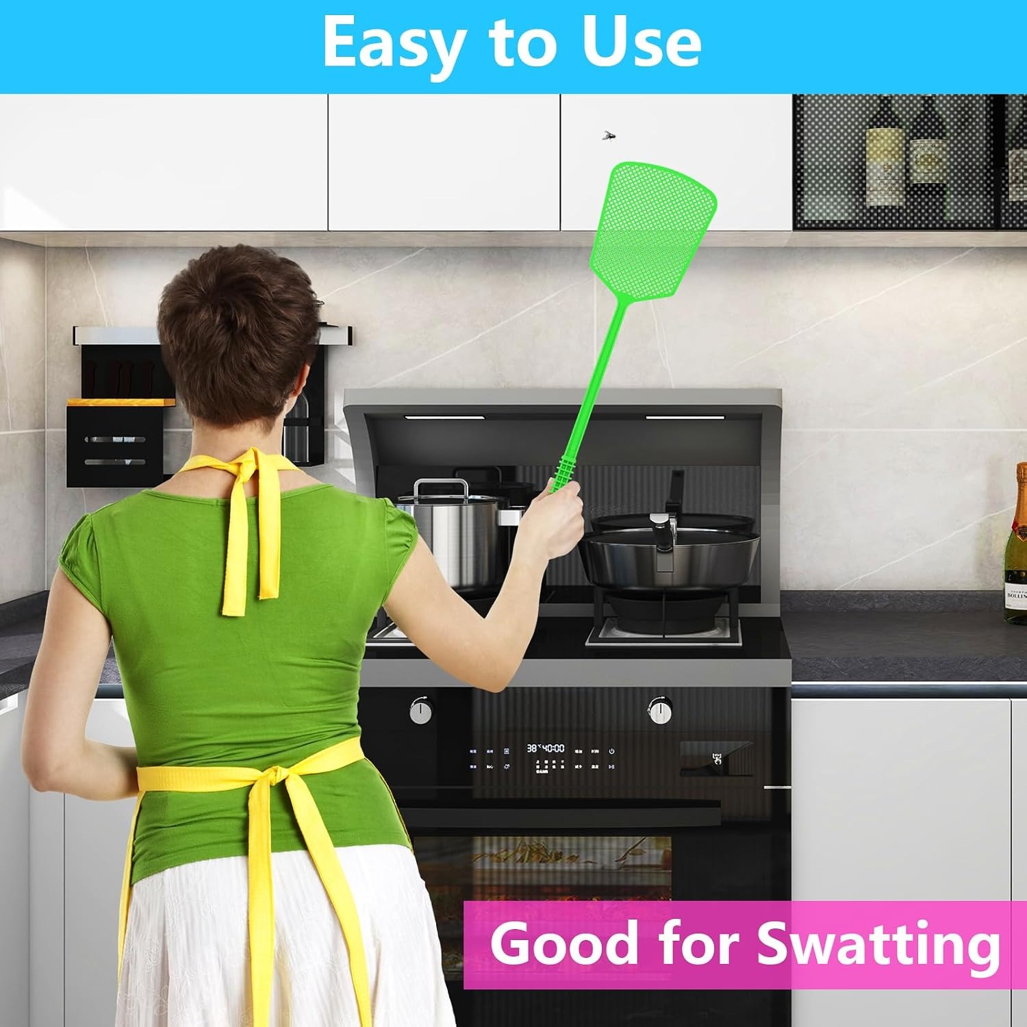 Heavy Duty Plastic Fly Swatter 5 Pack: image 3