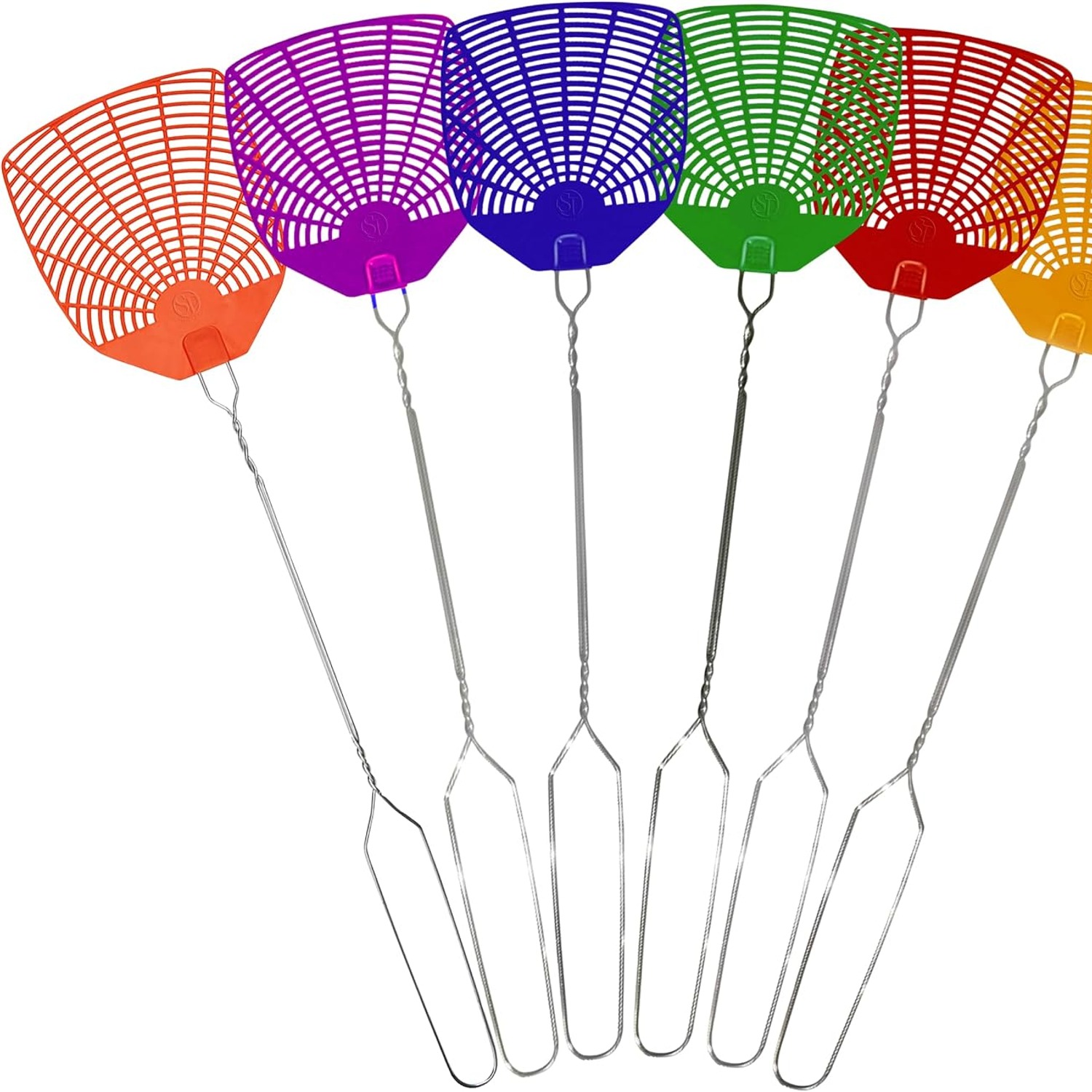 Metal Handle Fly Swatter 6 Pack