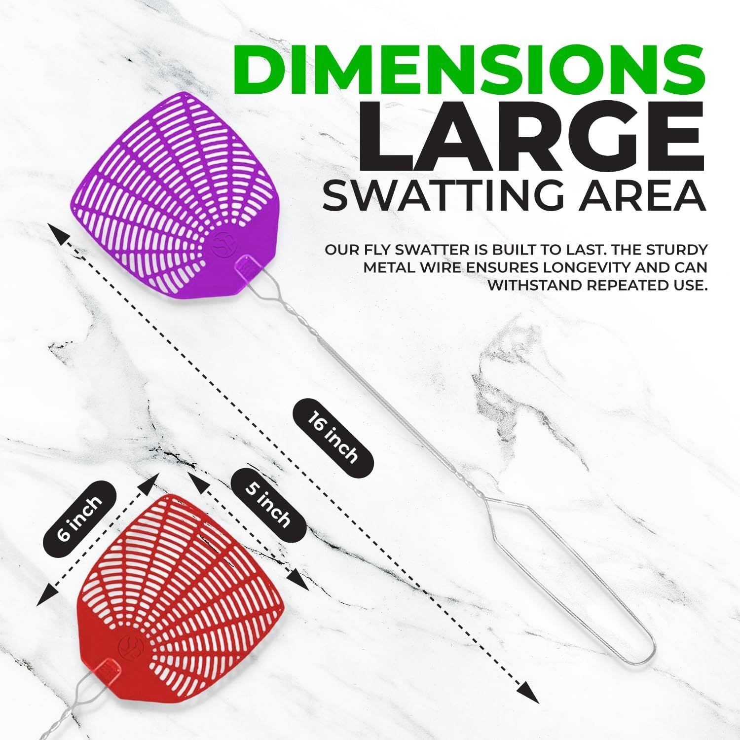 Metal Handle Fly Swatter 6 Pack: image 5
