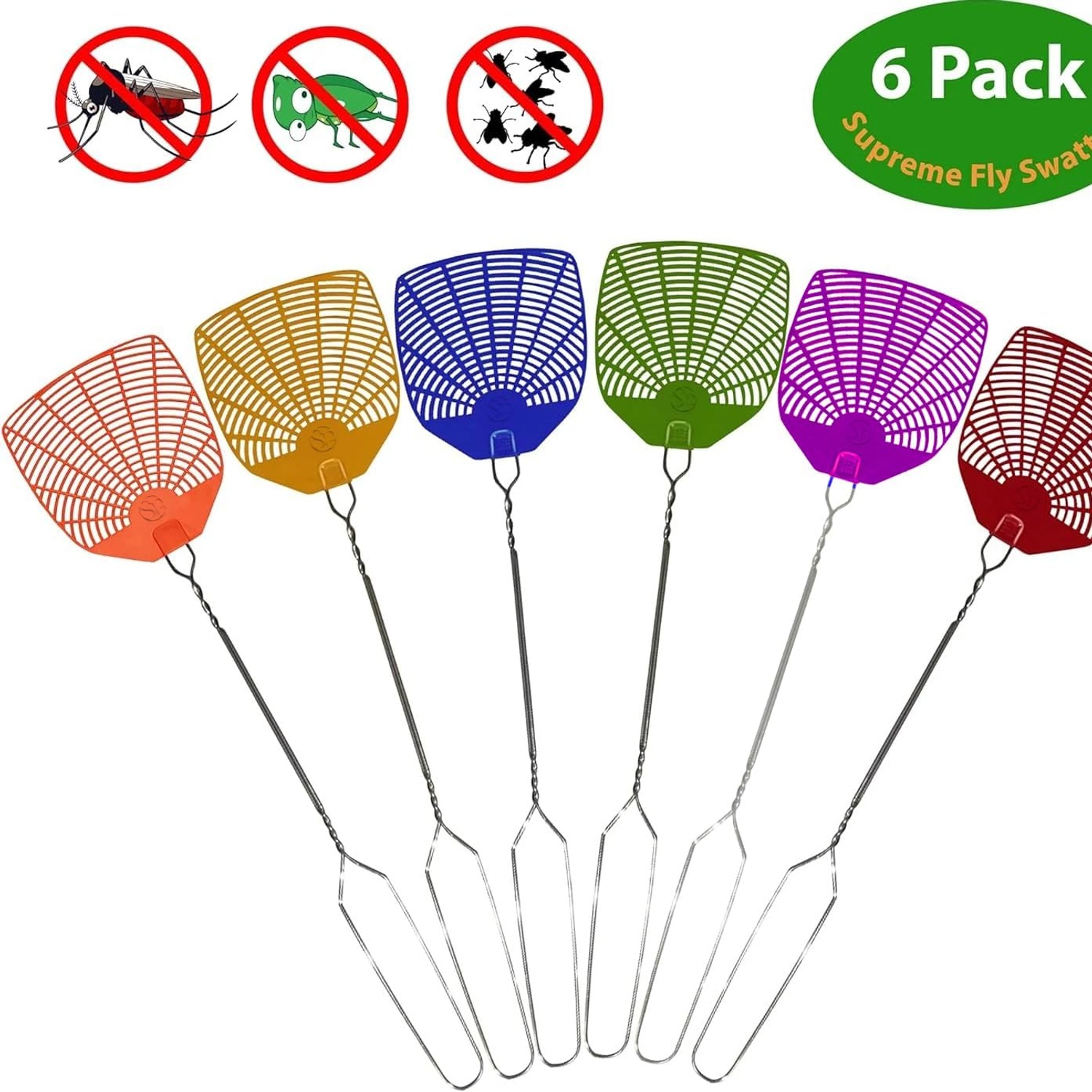 Metal Handle Fly Swatter 6 Pack: image 10