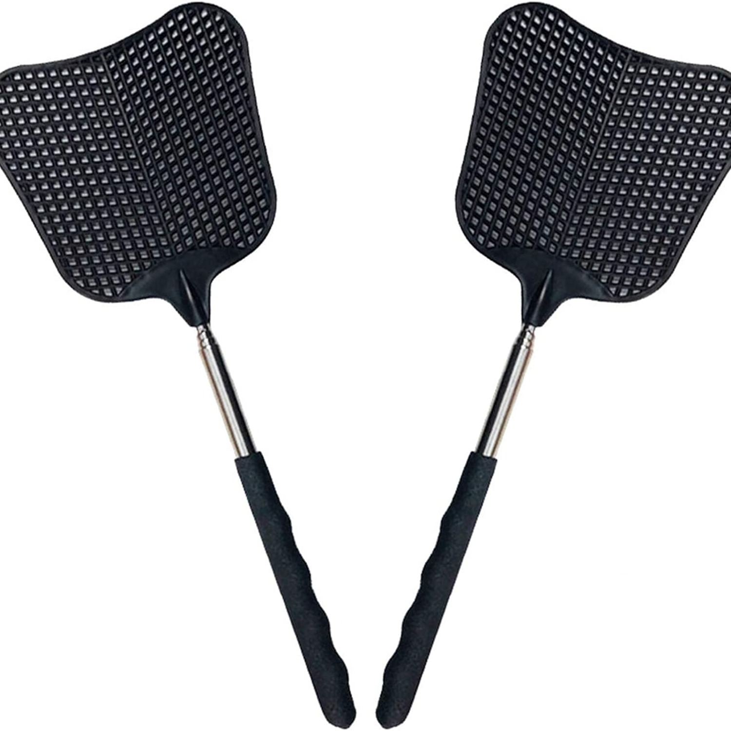 Telescopic Fly Swatter 2 Pack with Extendable Steel Handle