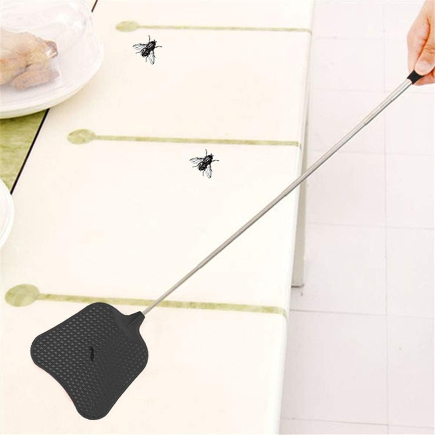 Telescopic Fly Swatter 2 Pack with Extendable Steel Handle: image 5